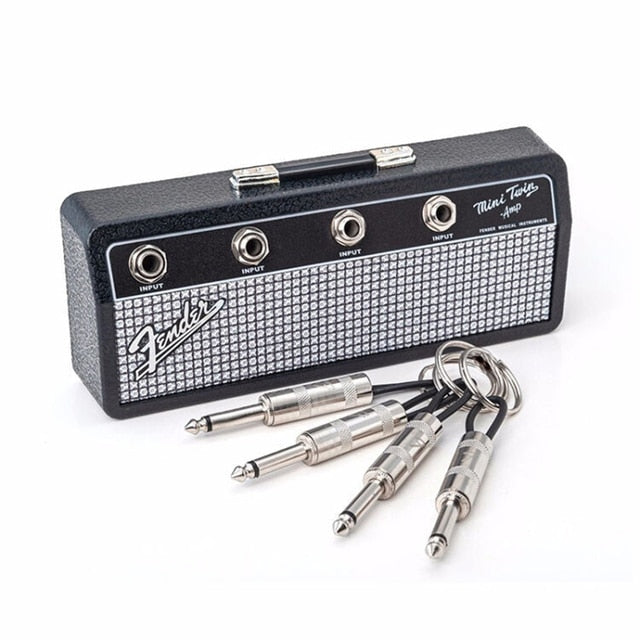 Marshall or Fender Amplifier Jack Rack Key Holder - 4 Plugs Wall Mounting Key Storage