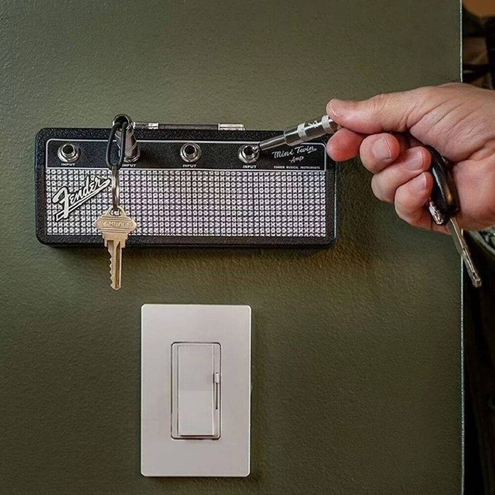 Marshall or Fender Amplifier Jack Rack Key Holder - 4 Plugs Wall Mounting Key Storage