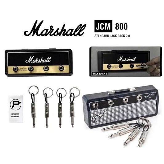 Marshall or Fender Amplifier Jack Rack Key Holder - 4 Plugs Wall Mounting Key Storage