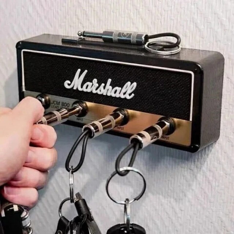 Marshall or Fender Amplifier Jack Rack Key Holder - 4 Plugs Wall Mounting Key Storage